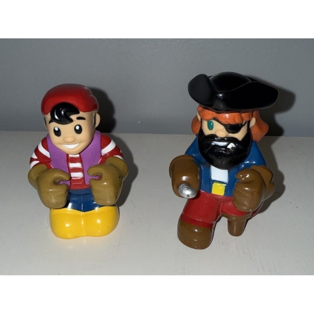LOT of 2 Little Tikes Anchors Away, Play n Scoot Pirate Ship Figures Captain Boy